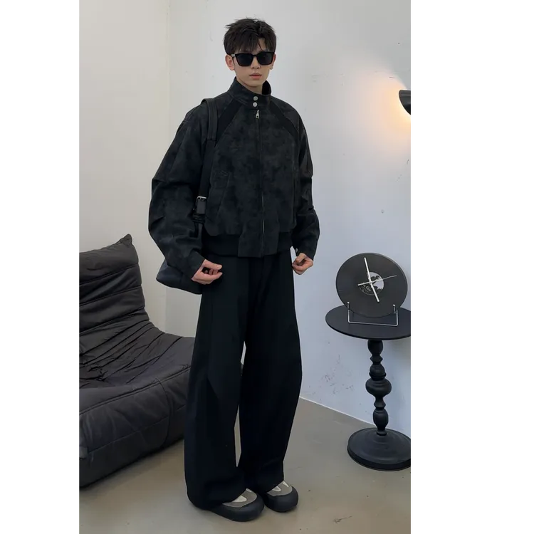 不太董【毛呢低语】美式复古Cleanfit短款立领蛋白皮棉衣潮流秋冬