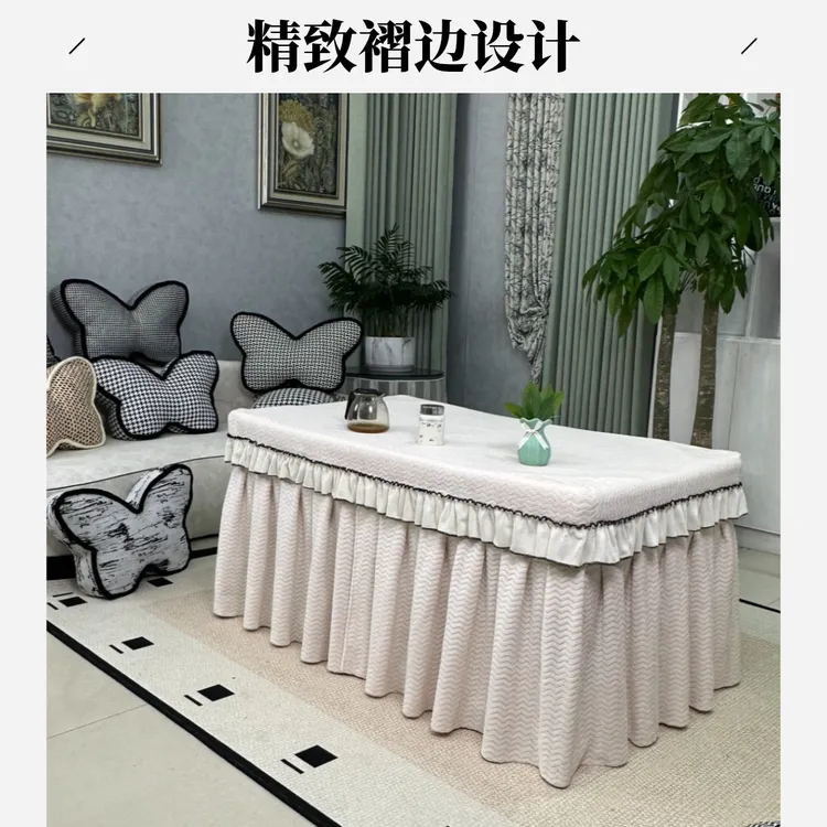 冬款水波米白烤火炉桌布