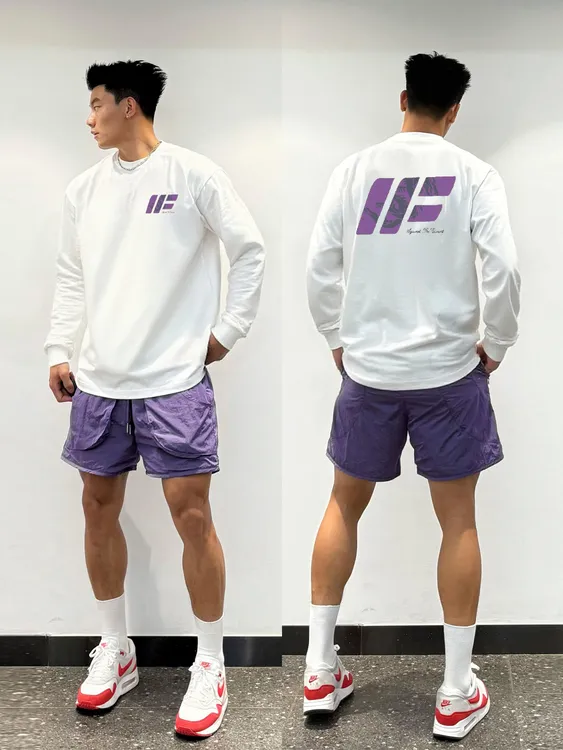 【重磅纯棉】cleanfit美式长袖T恤休闲宽松百搭ins情侣圆领秋季潮流