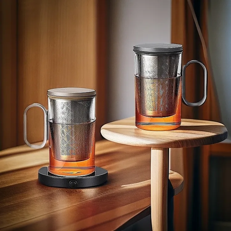 尚明玻璃泡茶杯茶水分离男家用家居大容量500ml带盖个人专用杯