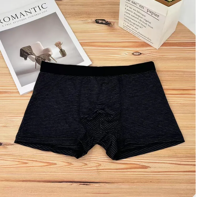 （xxxl短裤码和xxl码）2条装男士平角断码透气内裤只有绿和深蓝色