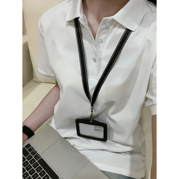 美式基础款polo衫短袖男女款夏季高级感休闲衬衫T恤正肩纯色半袖