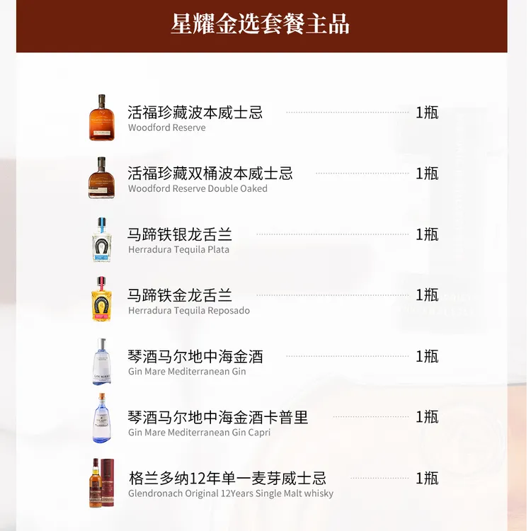 【品牌直营】星耀金选套餐原装进口洋酒
