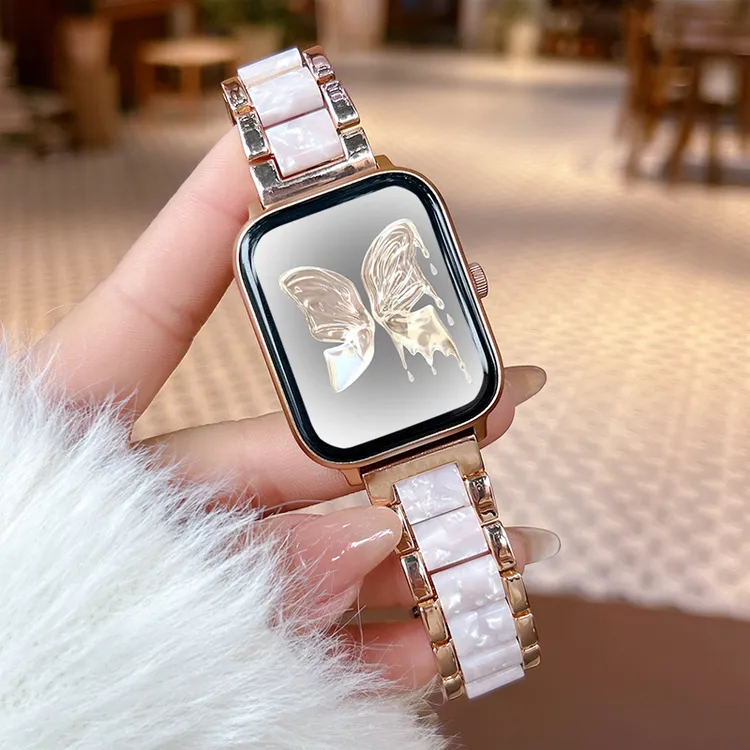 精致女生款2025新款夏季金属拼接多功能蓝牙通话支付运动手环