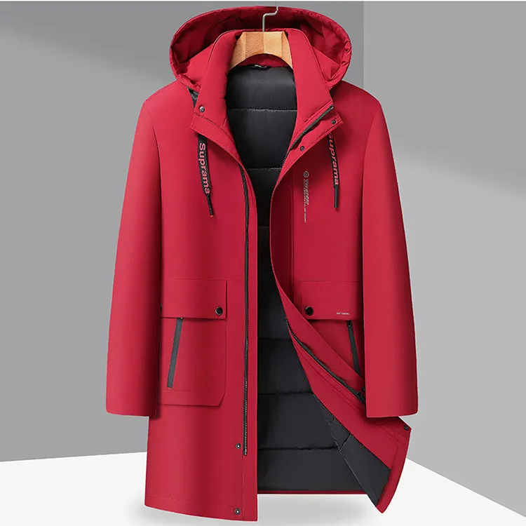 2025年冬季男士保暖棉衣加肥加大码加厚时尚休闲外套长款过膝棉服