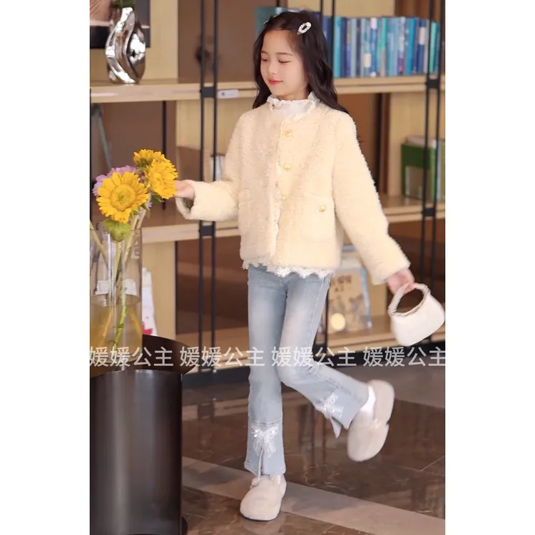 媛媛公主2025冬季女童小香清新百搭气质外套15408R364