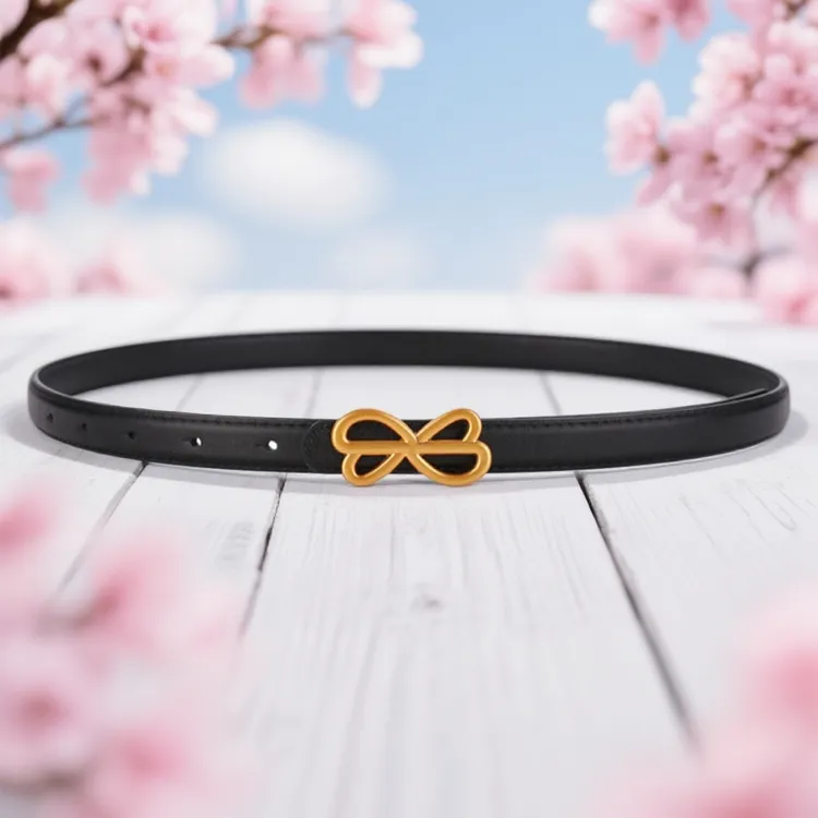 真皮细腰带女士大衣皮带百搭简约韩版配连衣裙收腰裤带蝴蝶结扣头