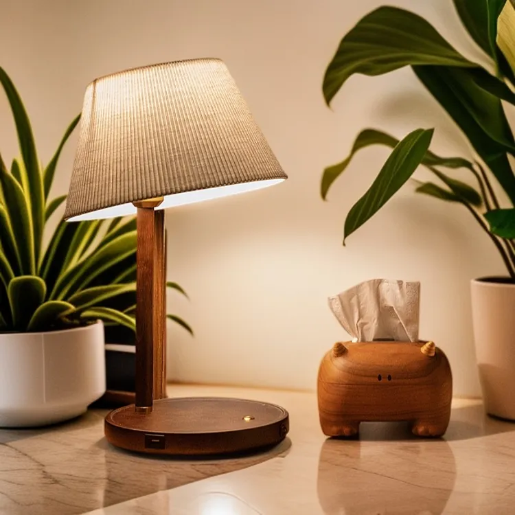 书房无线卧室智能客厅充电声控氛围灯简约床实木遥控氛围灯智能