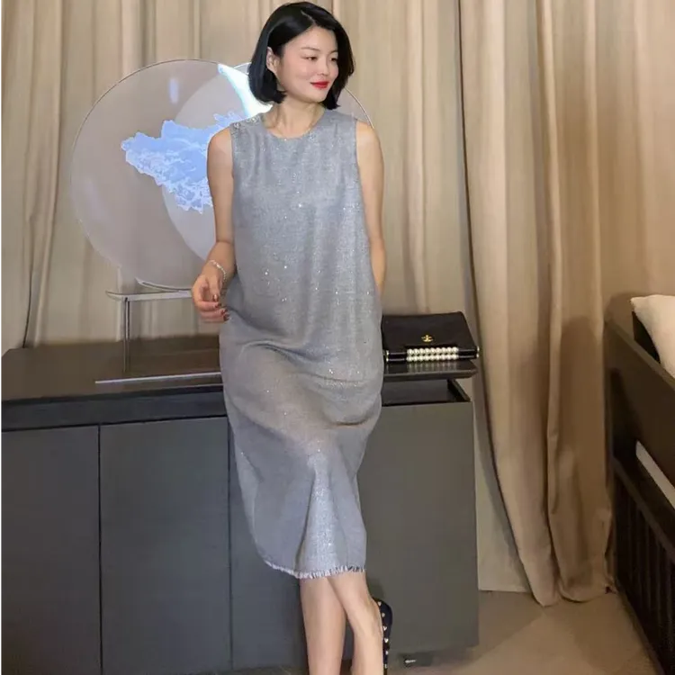 TANTAN 显瘦气质百搭无袖夏季宽松连衣裙LL 2507