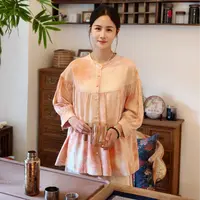 朴时如故《扎染设计款衬衣》棉麻夏季