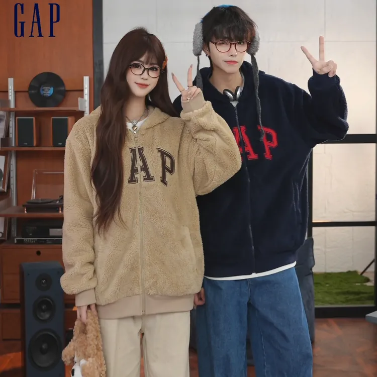 【成毅代言】Gap男女装2025秋季新款撞色logo连帽休闲卫衣786514