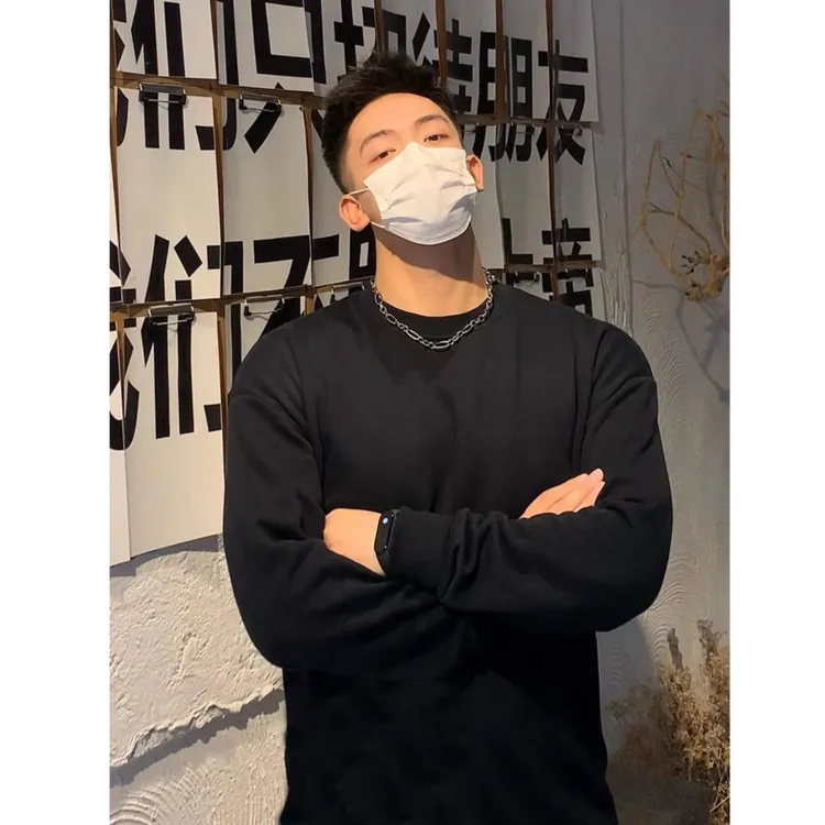 美式重磅420g圆领卫衣加绒加厚宽松纯色秋冬休闲百搭长袖潮流上衣