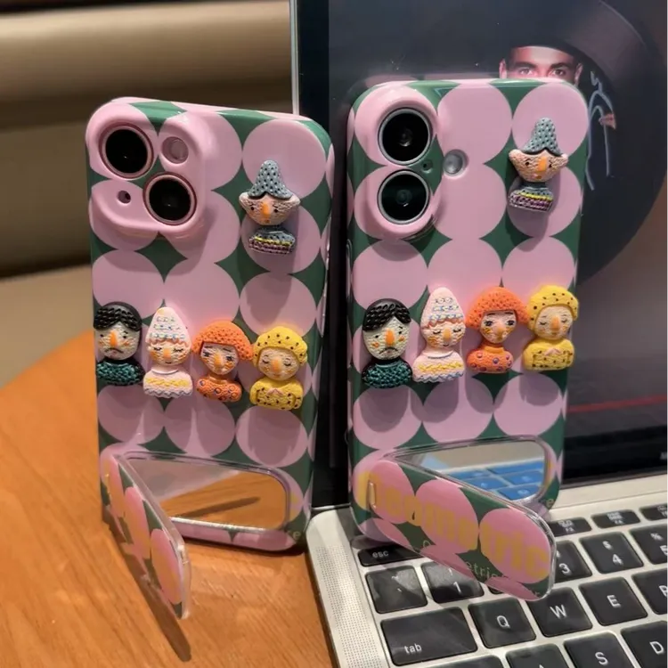 卡通小人玩偶支架适用iPhone16Pro/15菲林手机壳华为oppo红米vivo