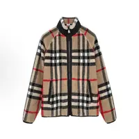【奈斯专属】Burberry博柏利 格子满印立领长袖棉服 女款 棕色
