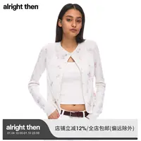 alright then晕染感花卉印花绵羊毛短款修身针织开衫