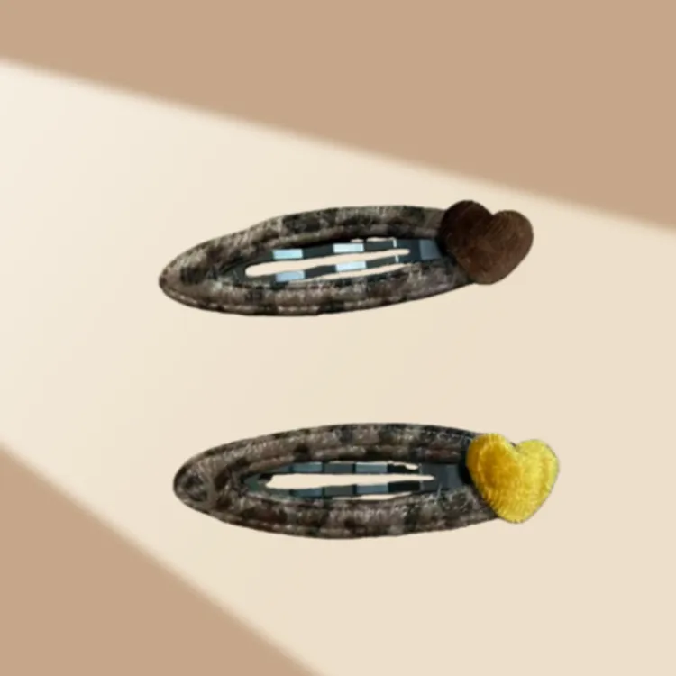 甜心豹击~bb夹发夹女豹纹爱心侧边发卡2025新款高端刘海夹头饰秋