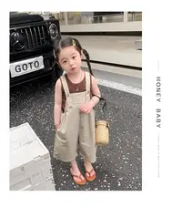 薄款女休闲风夏季背带裤女童单件