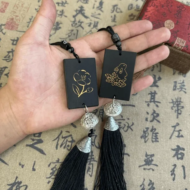 手工DIY双兔兔茉莉面车挂材料包装饰挂件送男友长辈礼物
