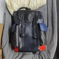 95新 LouisVuitton/路易威登 LV拼色水波纹christopher双肩包BJ84