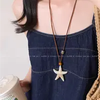 非金属树脂项链 美拉德海星可抽拉长款项链女休闲风设计感锁骨链