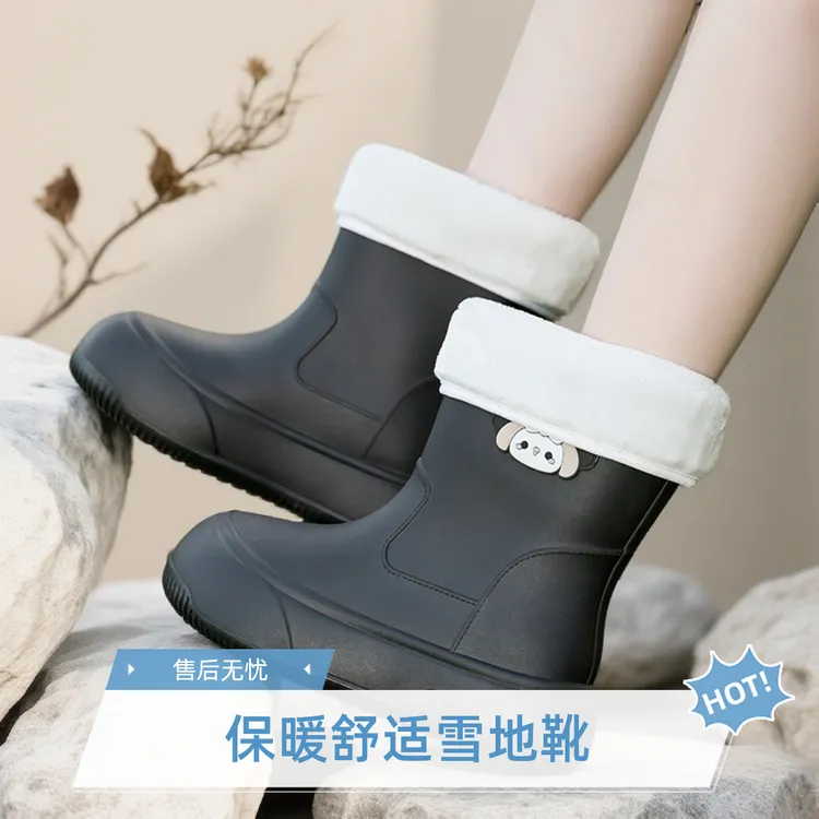极简风耐磨雨鞋外穿常规款女短筒百搭日系防水鞋厚款网红时尚女士