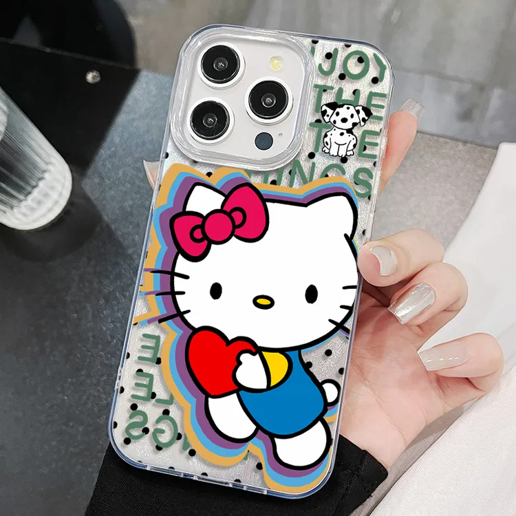 抱心kt猫手机壳带挂绳12硬苹果16适用14高级感小米15羽纱iPhone13
