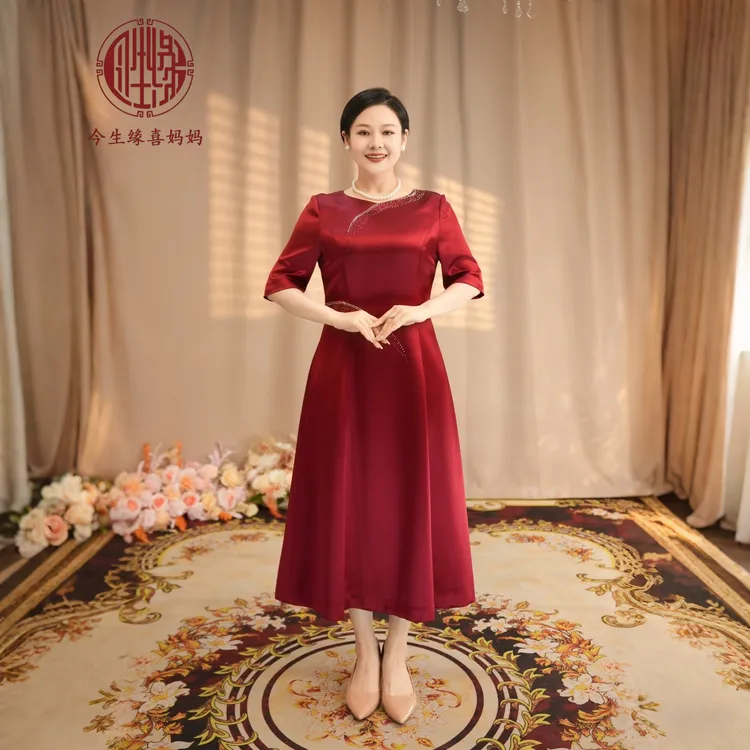 今生缘喜妈妈【镂金错彩】夏季气质高贵妈妈装婚宴中长款婚宴礼服