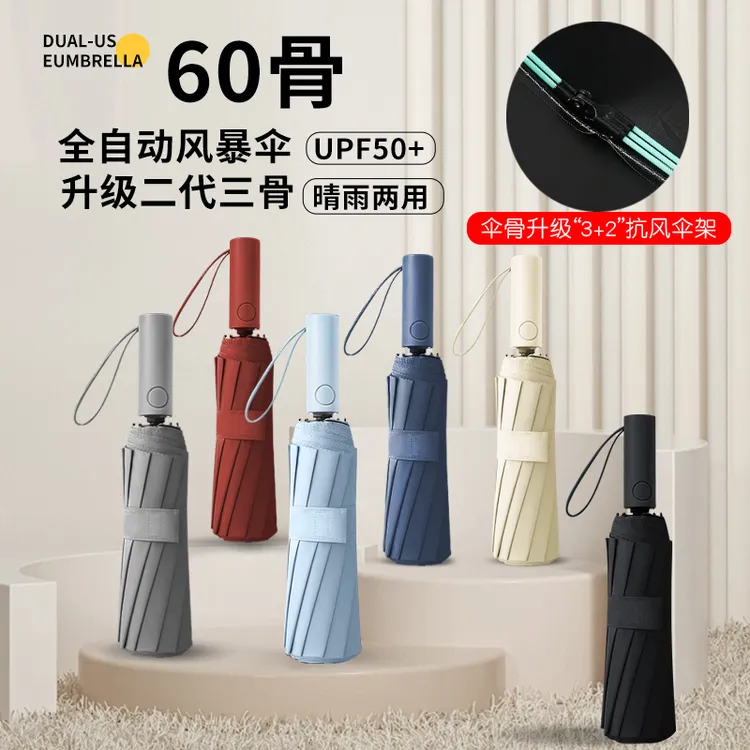 加固自动【抗风暴雨伞】专用车载收纳伞双人晴雨两用伞防紫外线学生