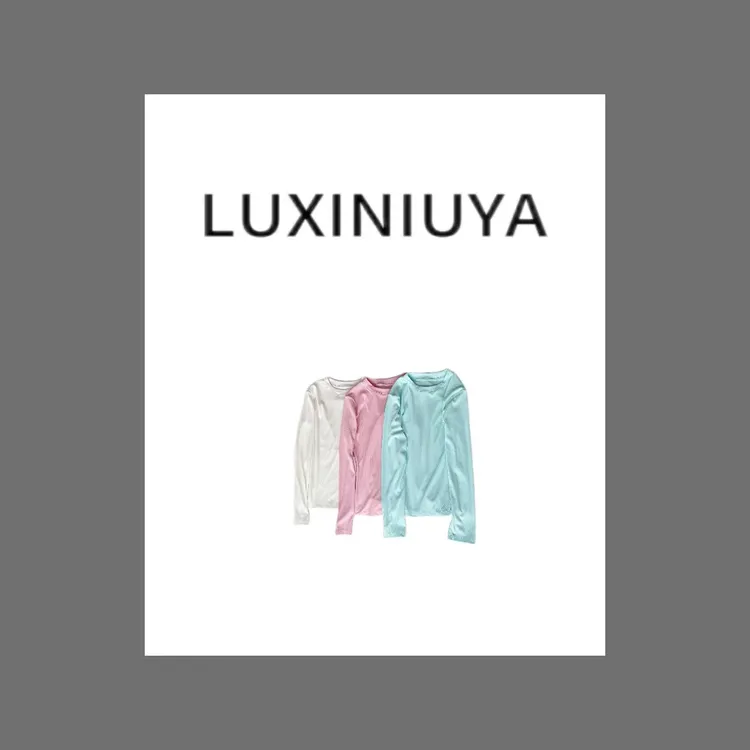 【LUXINIUYA】很爱神器T 2025春季莱赛尔天丝圆领长袖上衣#CX2627