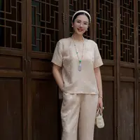 承国风非遗100桑蚕丝【正绢】套装夏季新中式AH12CS039/AH12KZ015