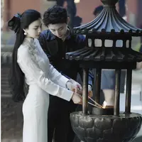 魏元高定/真丝蔷薇花长袖时尚显瘦气质剪花国风盘扣衬衫-1018