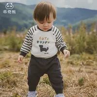 宝宝秋冬季纯棉抓绒分体套装婴儿童保暖卫衣上衣服裤子两件套春秋