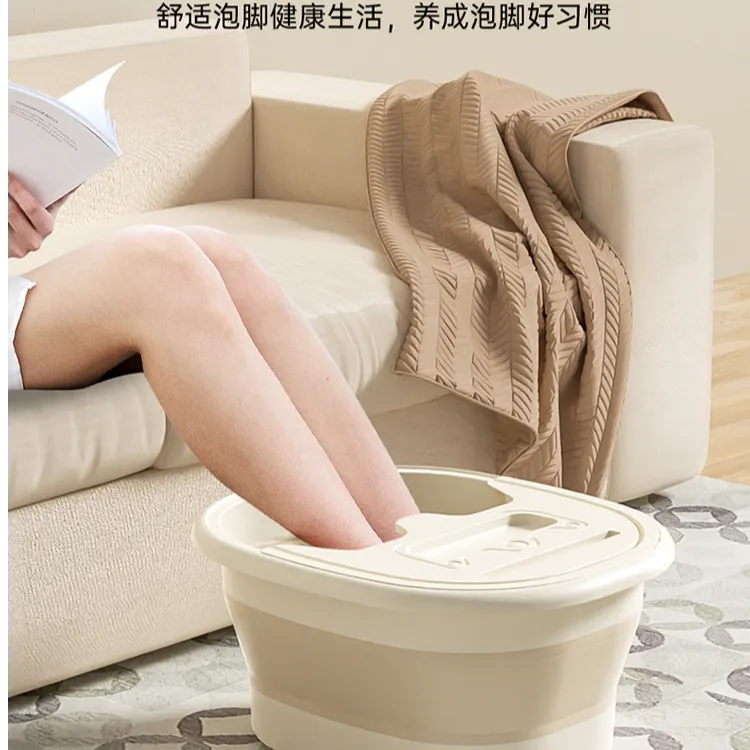 【新疆包邮】折叠泡脚桶家用便携加厚足浴盆过小腿保温洗脚盆按摩点