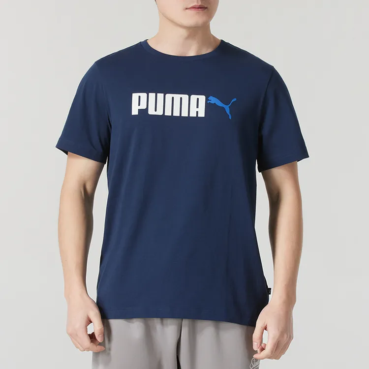 PUMA彪马官网短袖男装2025夏季新款运动服宽松透气蓝色T恤691341