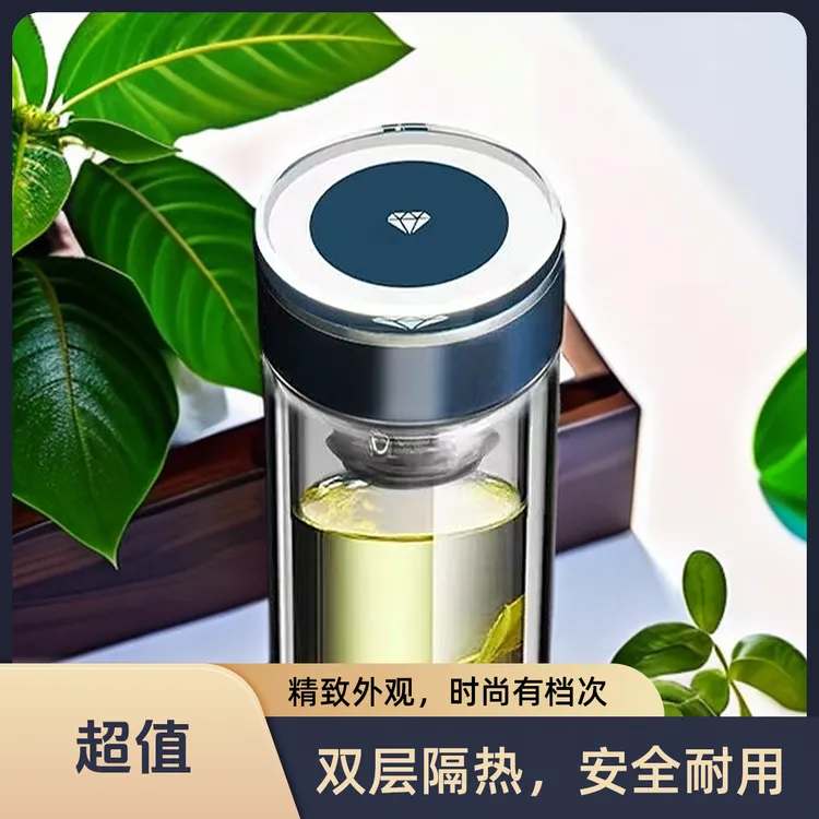双层玻璃杯高档便携隔热大容量商务男士加厚水杯家用茶杯车载
