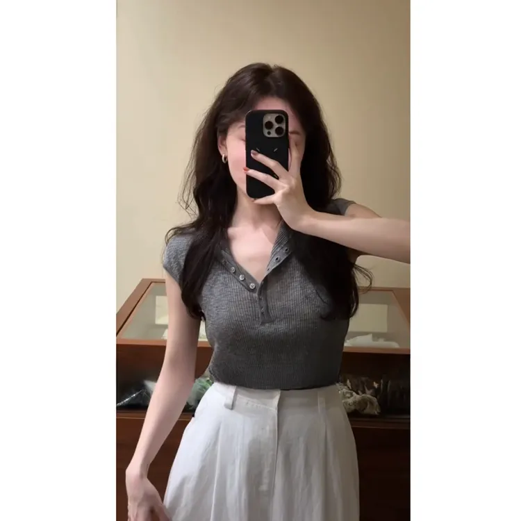 夏季女生韩系ins衣服慵懒风短袖显瘦上衣休闲百搭阔腿裤小众女装