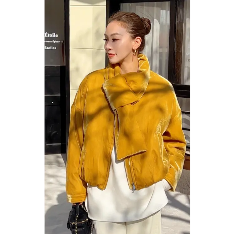 【容雨RYHOME】设计感配围脖泡芙感鸭绒羽绒服254YF1530