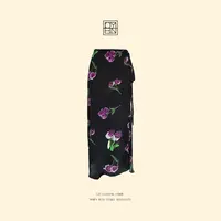 OYBN欧阳贝妮【露华农】微胖大码小众印花抽绳收腰半身裙 1804