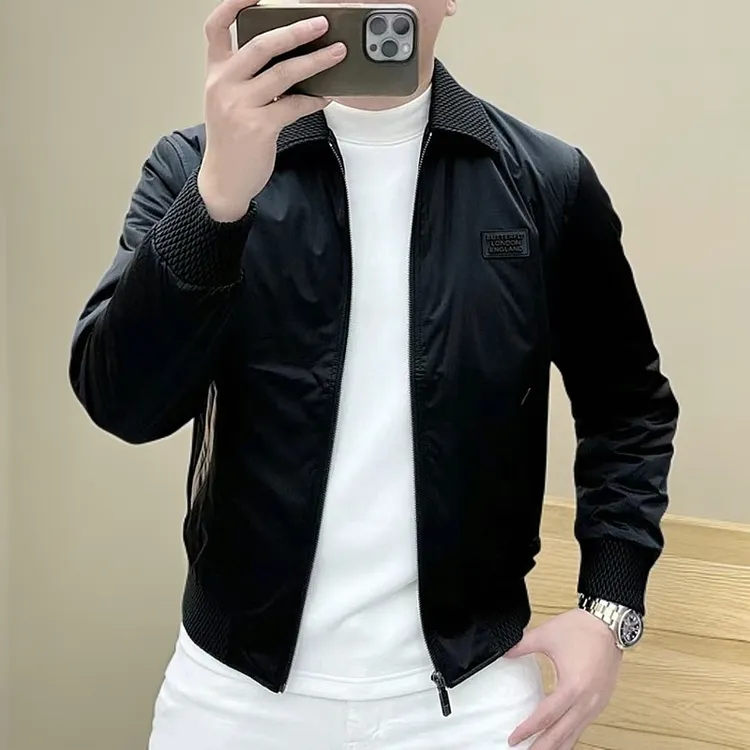 NYING秋季新款时尚潮牌男士翻领保暖休闲夹克百搭高品质立领外套