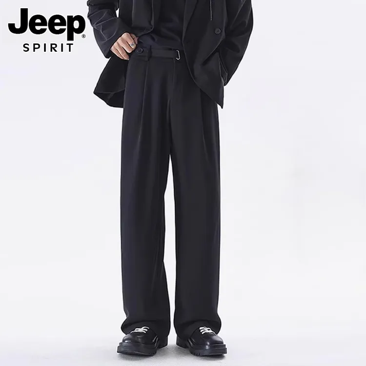 垂感怪兽实验室西装男裤Jeep吉普垂坠感休闲西裤男夏季新款感筒裤
