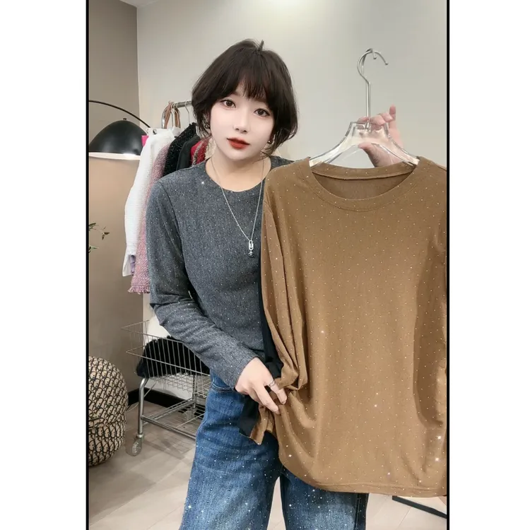 欧洲站冬季新款波点百搭T恤