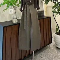 【云隙垂感】设计感绑带显瘦百搭阔腿裤-58127