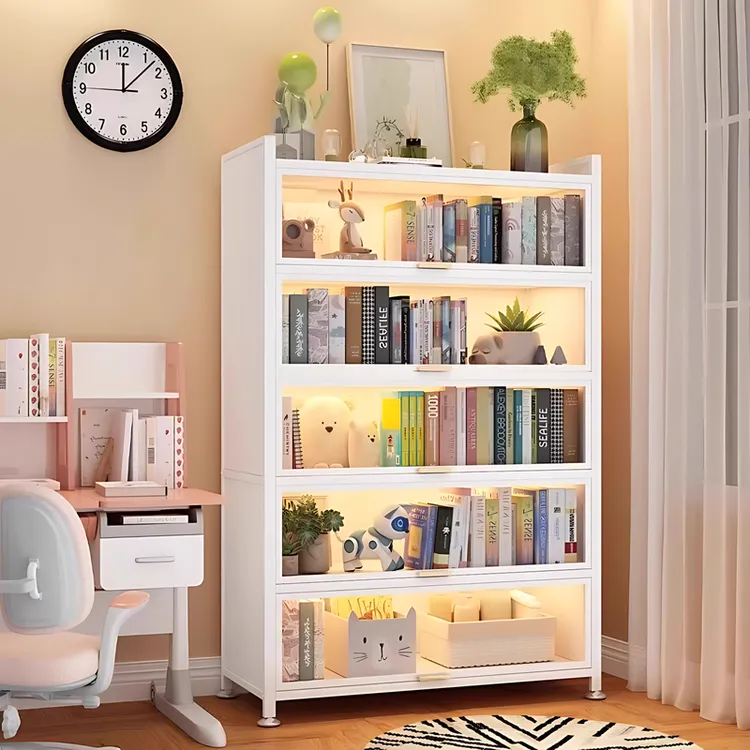 钢制柜书柜防尘书架铁皮柜亚克力展示柜落地柜子收纳柜储物柜子