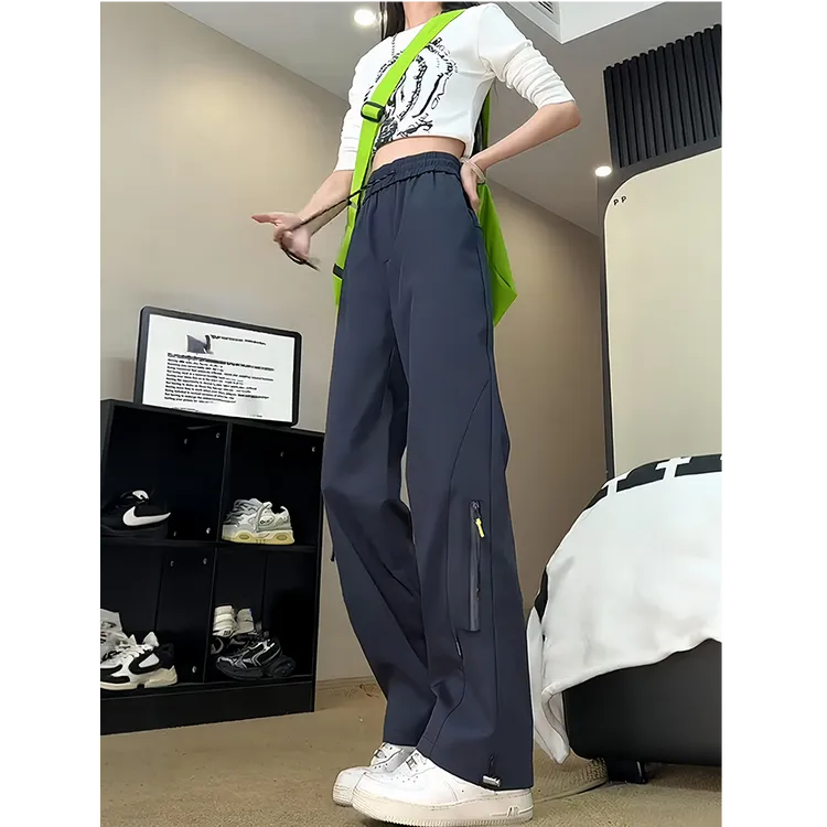 美式拉链伞兵冲锋裤男士秋季山系机能伞兵裤防水户外登山工装裤