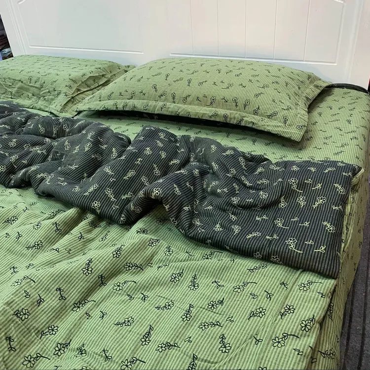 布料【复古小花】色织提花双层纱布料双面可用柔软亲肤透气