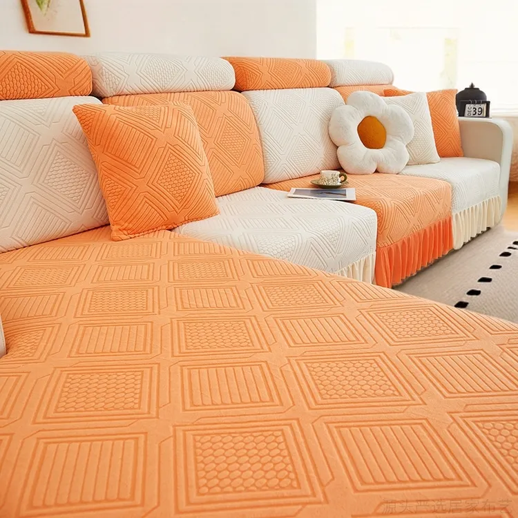 新款沙发套罩沙发垫万能套弹力通用型加厚防猫抓全盖布巾暖阳裙边