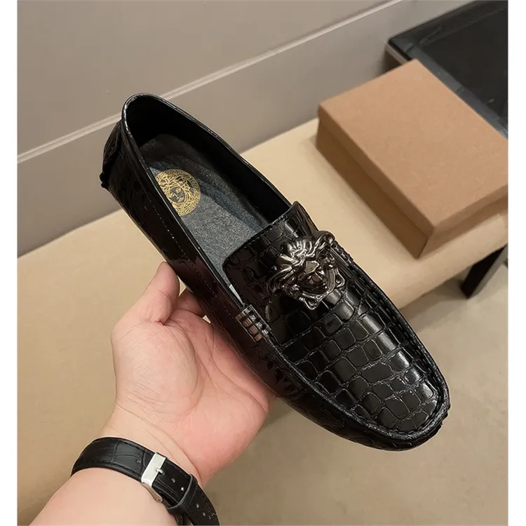 啊AMI DRAJK秋冬美人头春夏漆皮豆豆鞋男韩版时尚真皮休闲皮鞋百