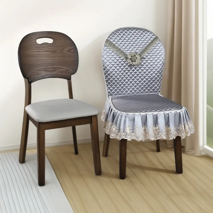 U型新中式实木餐椅套罩垫子一体家用防滑餐桌餐椅套座椅凳保护套