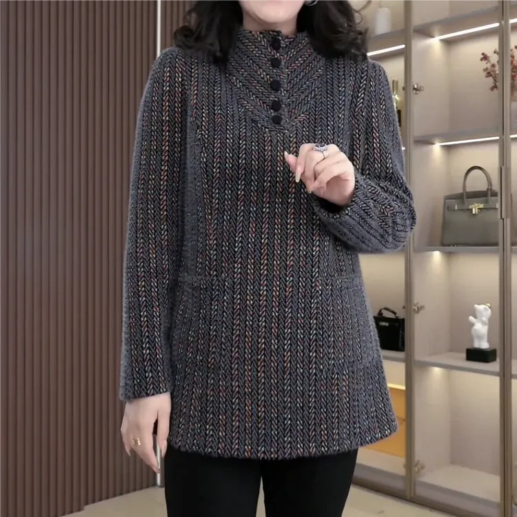 苏迷大码女装秋冬新款百搭休闲宽松舒适显瘦洋气上衣ZSX25A0318