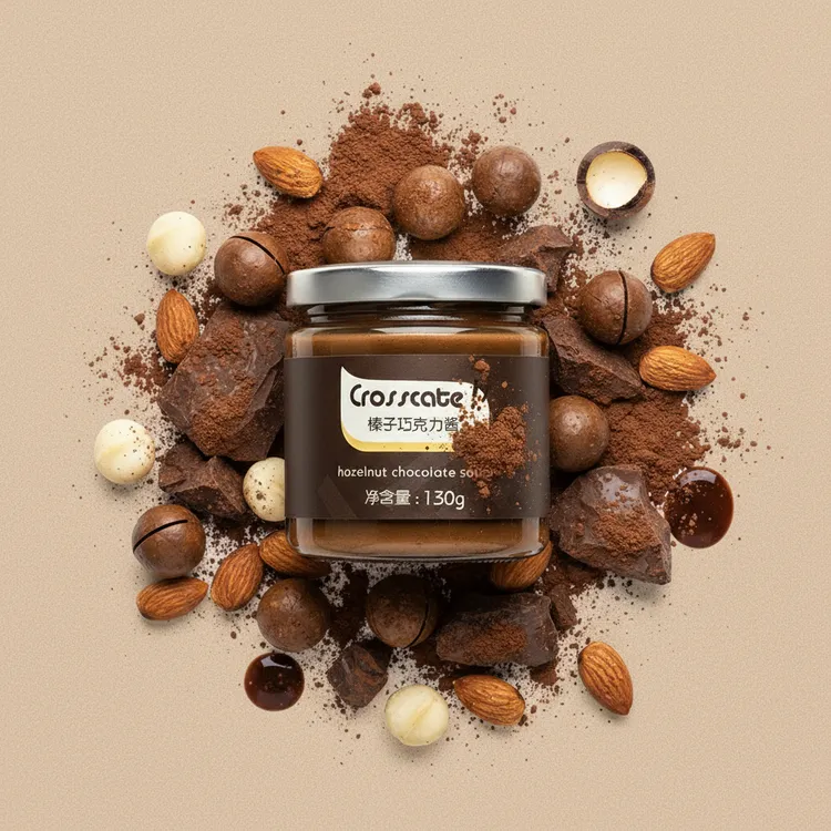 crosscate巧克力酱可可榛子0低无糖精贝果涂抹面包酱坚果酱